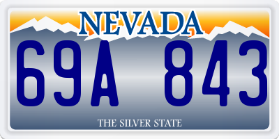 NV license plate 69A843