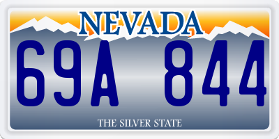 NV license plate 69A844