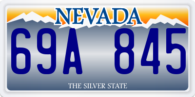 NV license plate 69A845