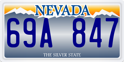 NV license plate 69A847