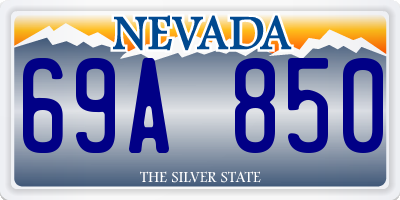 NV license plate 69A850