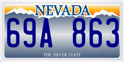 NV license plate 69A863