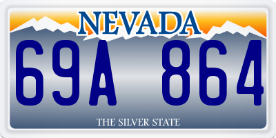NV license plate 69A864