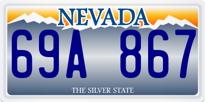 NV license plate 69A867