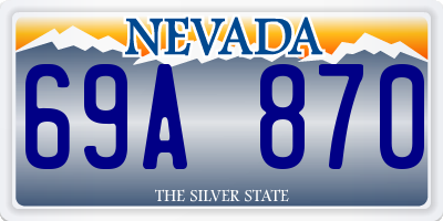 NV license plate 69A870