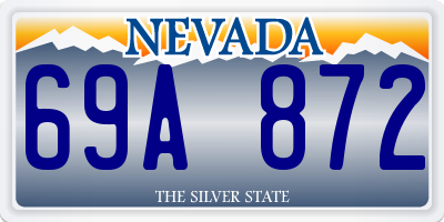 NV license plate 69A872