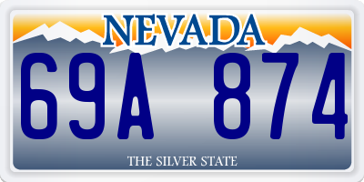 NV license plate 69A874