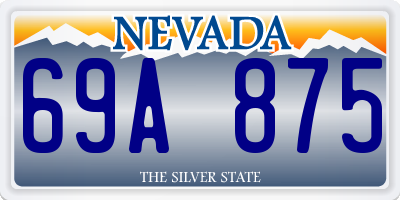 NV license plate 69A875