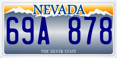 NV license plate 69A878