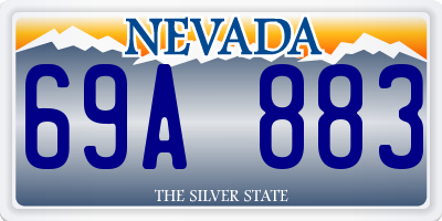 NV license plate 69A883