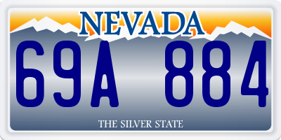 NV license plate 69A884