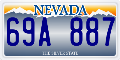 NV license plate 69A887
