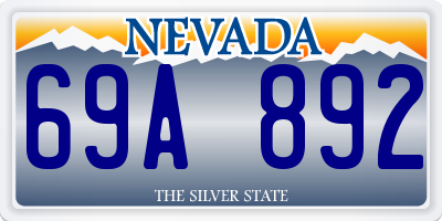 NV license plate 69A892