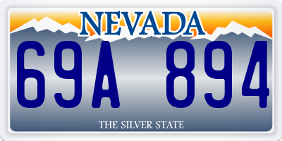 NV license plate 69A894