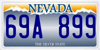 NV license plate 69A899