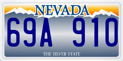 NV license plate 69A910