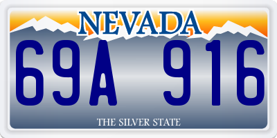 NV license plate 69A916