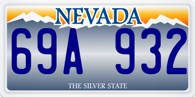 NV license plate 69A932