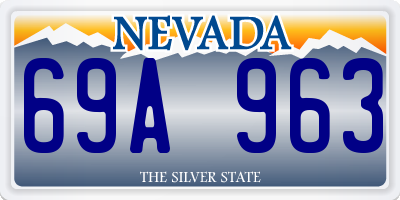 NV license plate 69A963