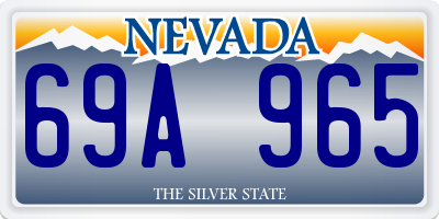 NV license plate 69A965