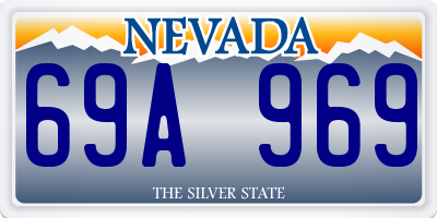 NV license plate 69A969