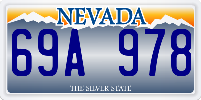 NV license plate 69A978