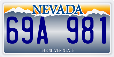 NV license plate 69A981