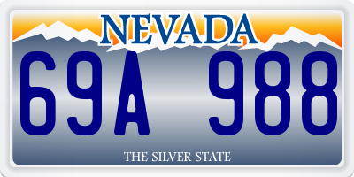 NV license plate 69A988