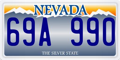 NV license plate 69A990