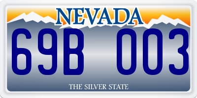 NV license plate 69B003