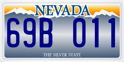 NV license plate 69B011