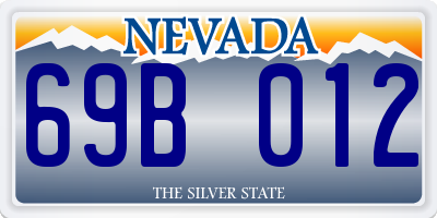 NV license plate 69B012