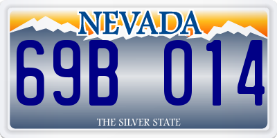 NV license plate 69B014