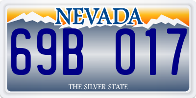 NV license plate 69B017