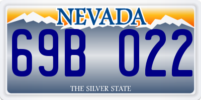 NV license plate 69B022