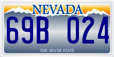 NV license plate 69B024