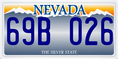 NV license plate 69B026