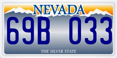 NV license plate 69B033