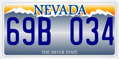 NV license plate 69B034