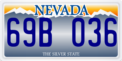 NV license plate 69B036