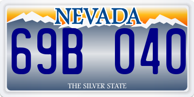 NV license plate 69B040