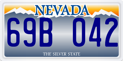 NV license plate 69B042