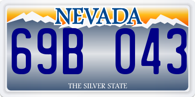 NV license plate 69B043