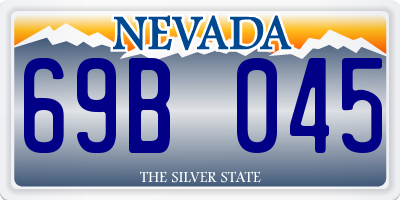 NV license plate 69B045