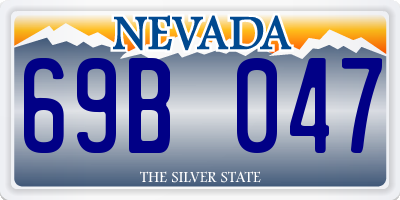 NV license plate 69B047