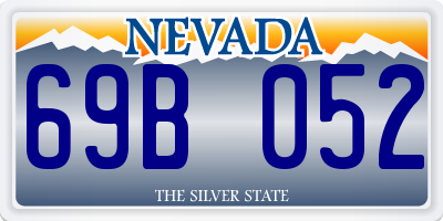 NV license plate 69B052