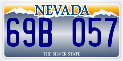 NV license plate 69B057