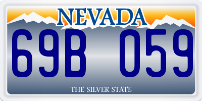 NV license plate 69B059