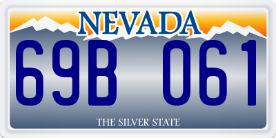 NV license plate 69B061