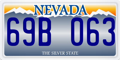 NV license plate 69B063